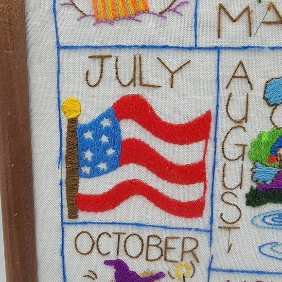 Vintage dimensions crewel needlepoint monthly calendar - Picture 6 of 14